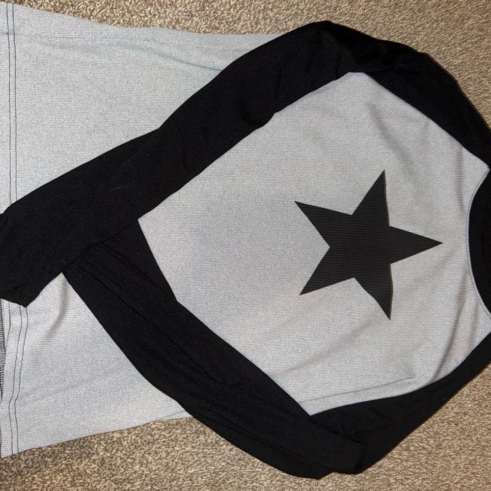Gray and Black Star Long Sleeve Shirt